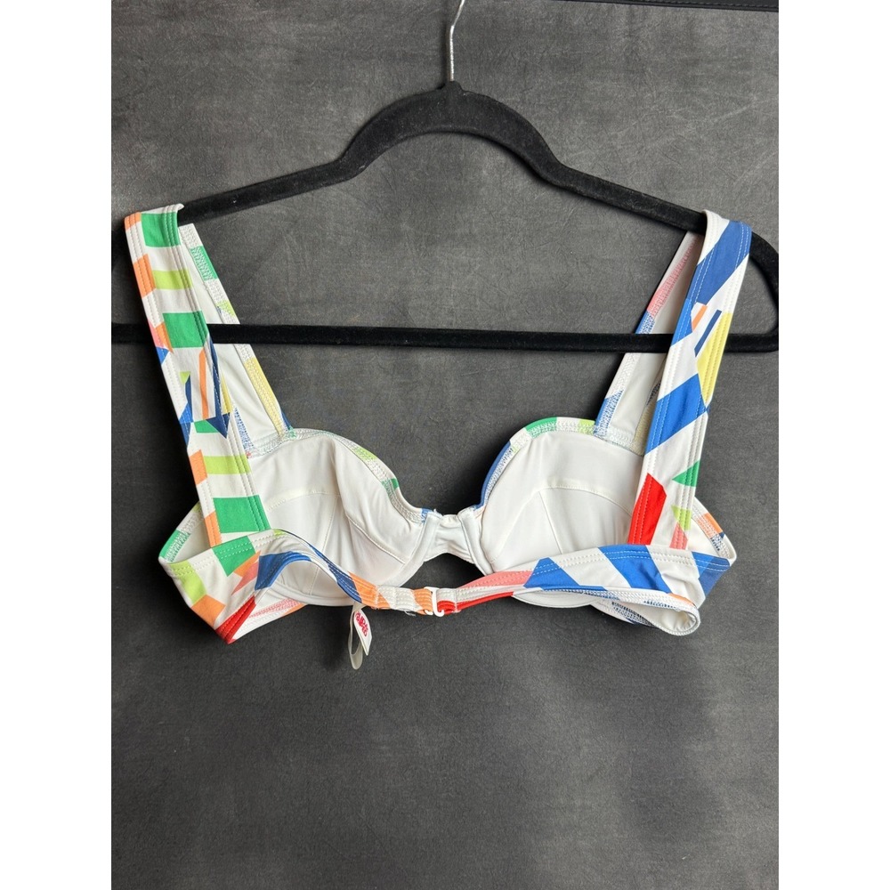 Solid & Striped Bikini Top Multicolor Geometric Abstract Underwire Swimwear S - Picture 3 of 5